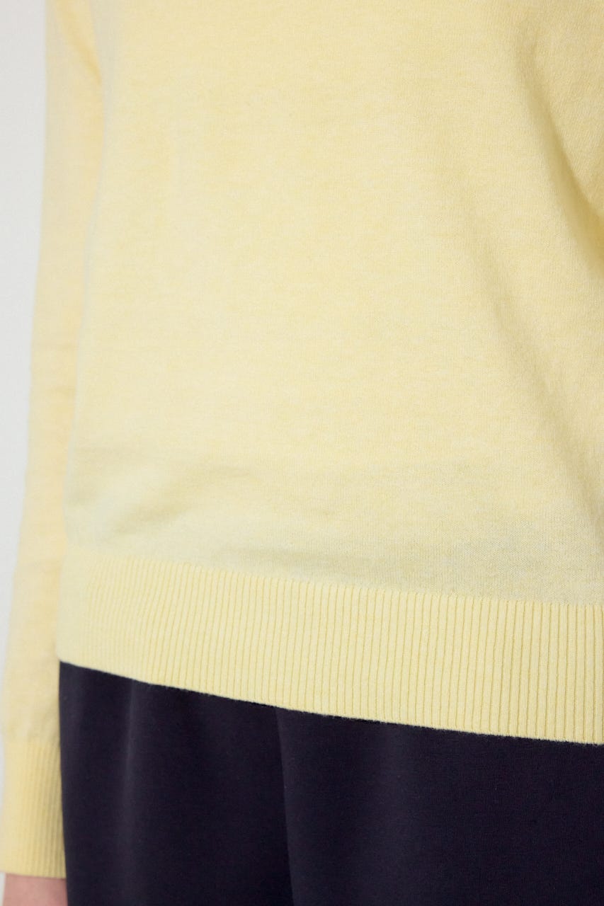 カシミヤミックスクルーネックニット L/YEL M