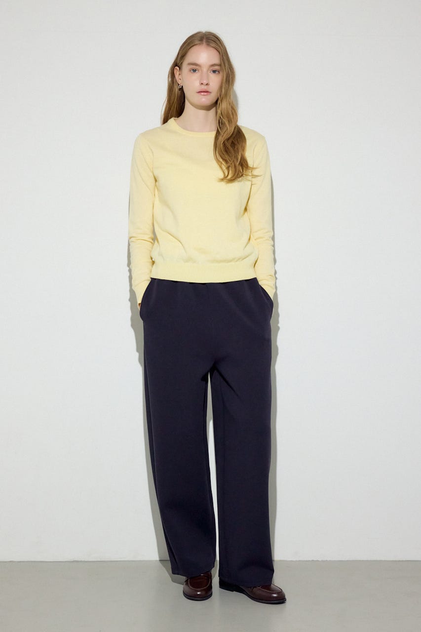 カシミヤミックスクルーネックニット L/YEL M