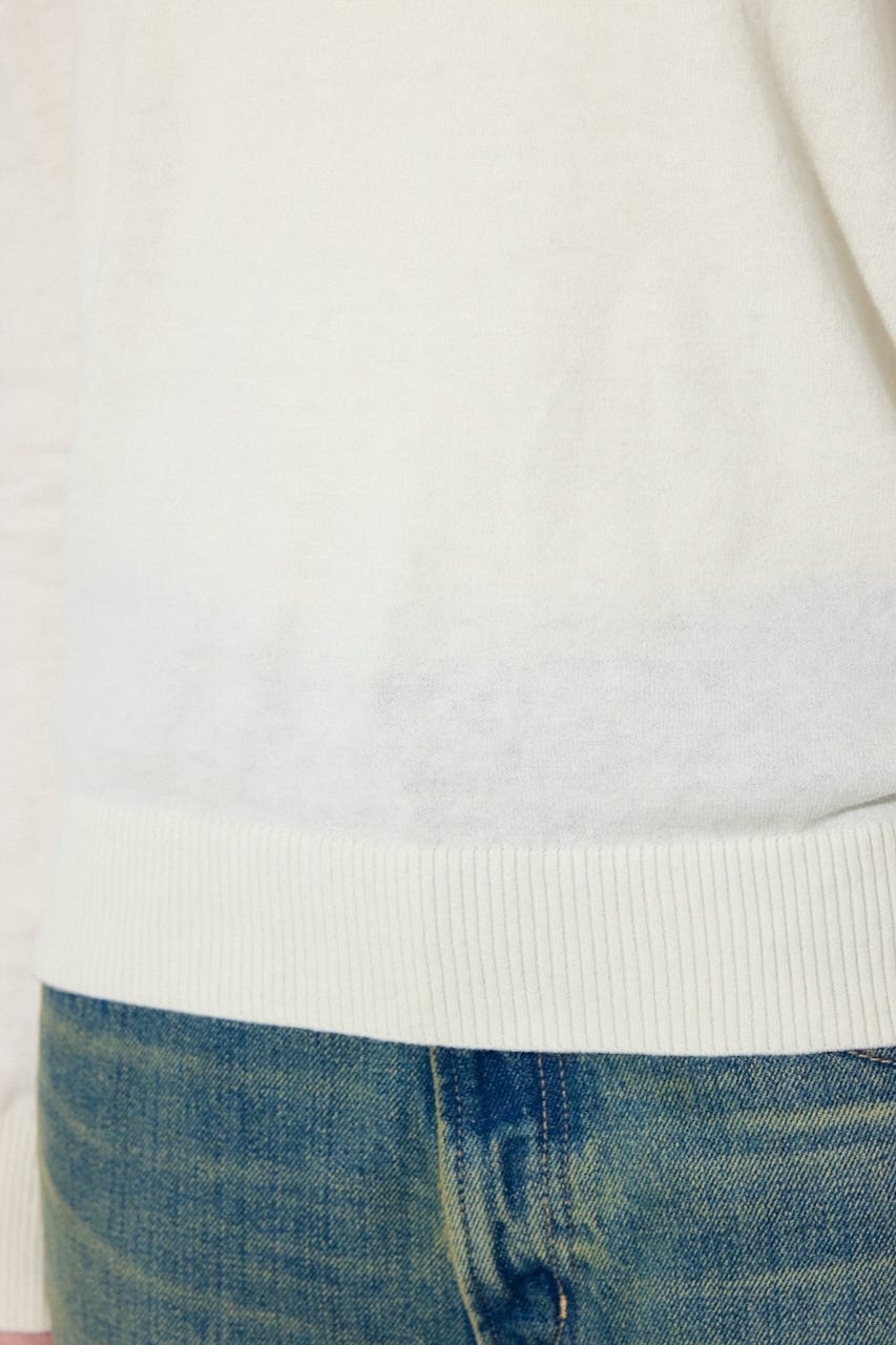 カシミヤミックスクルーネックニット O/WHT M