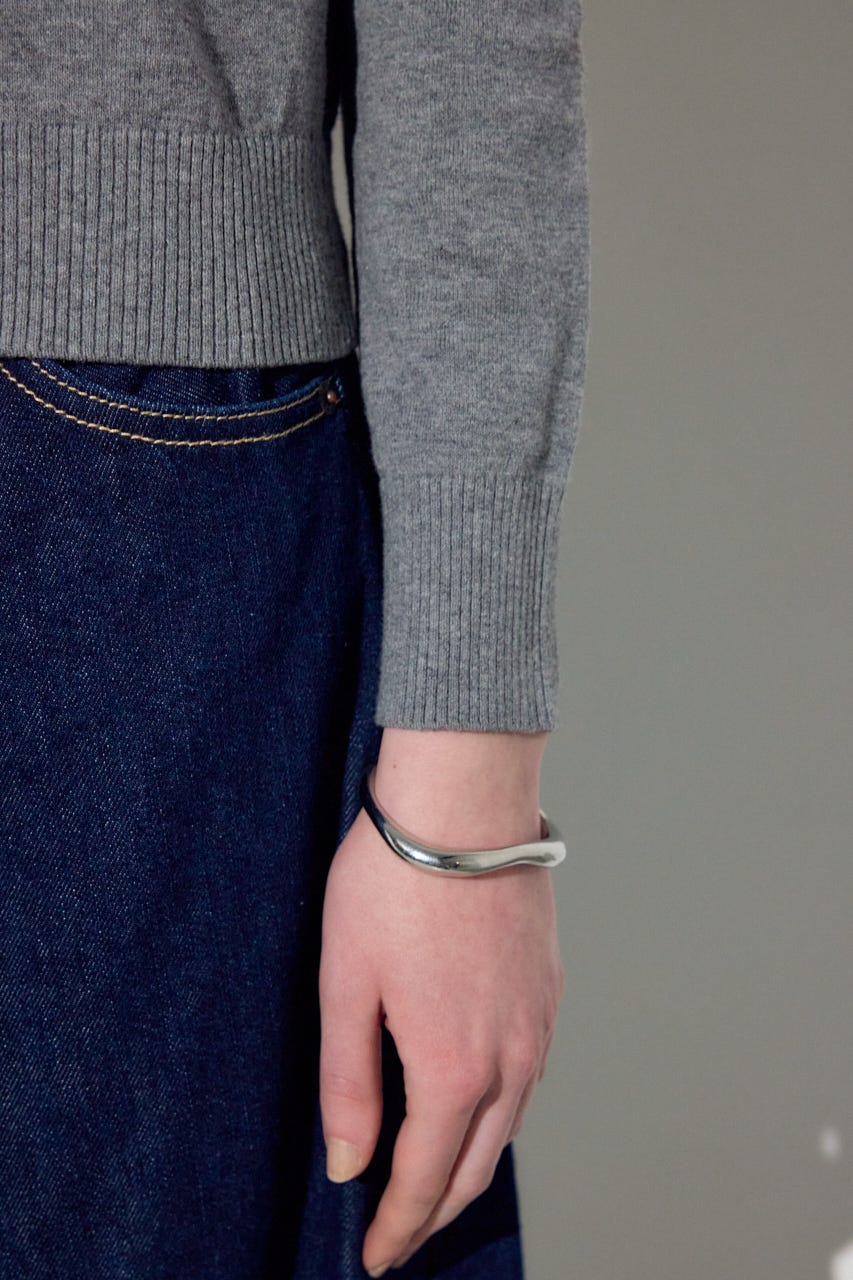 カシミヤミックスクルーネックニット T.GRY M