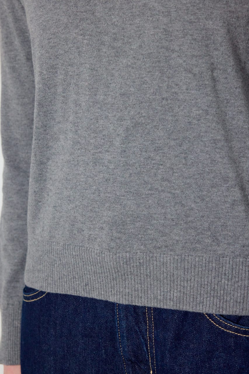 カシミヤミックスクルーネックニット T.GRY M