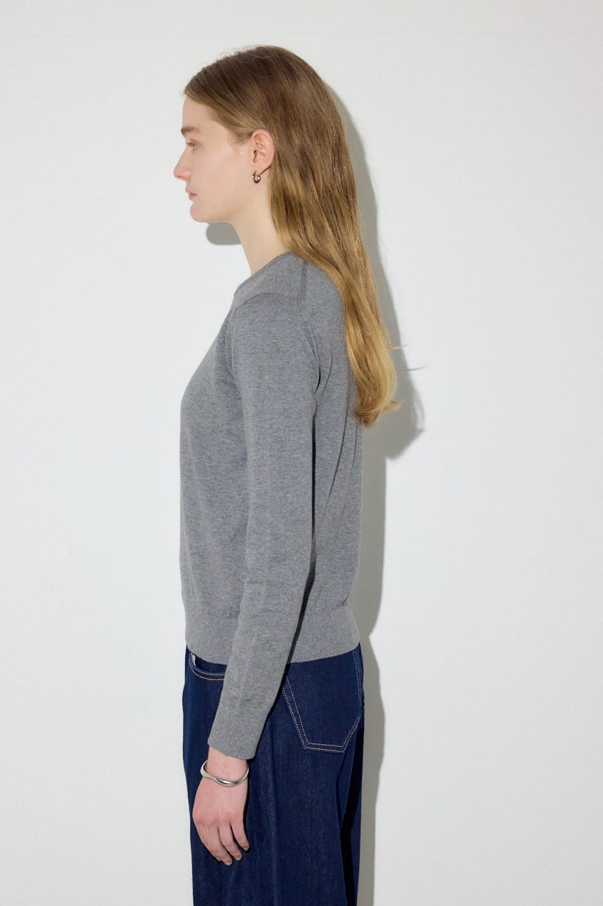 カシミヤミックスクルーネックニット T.GRY M