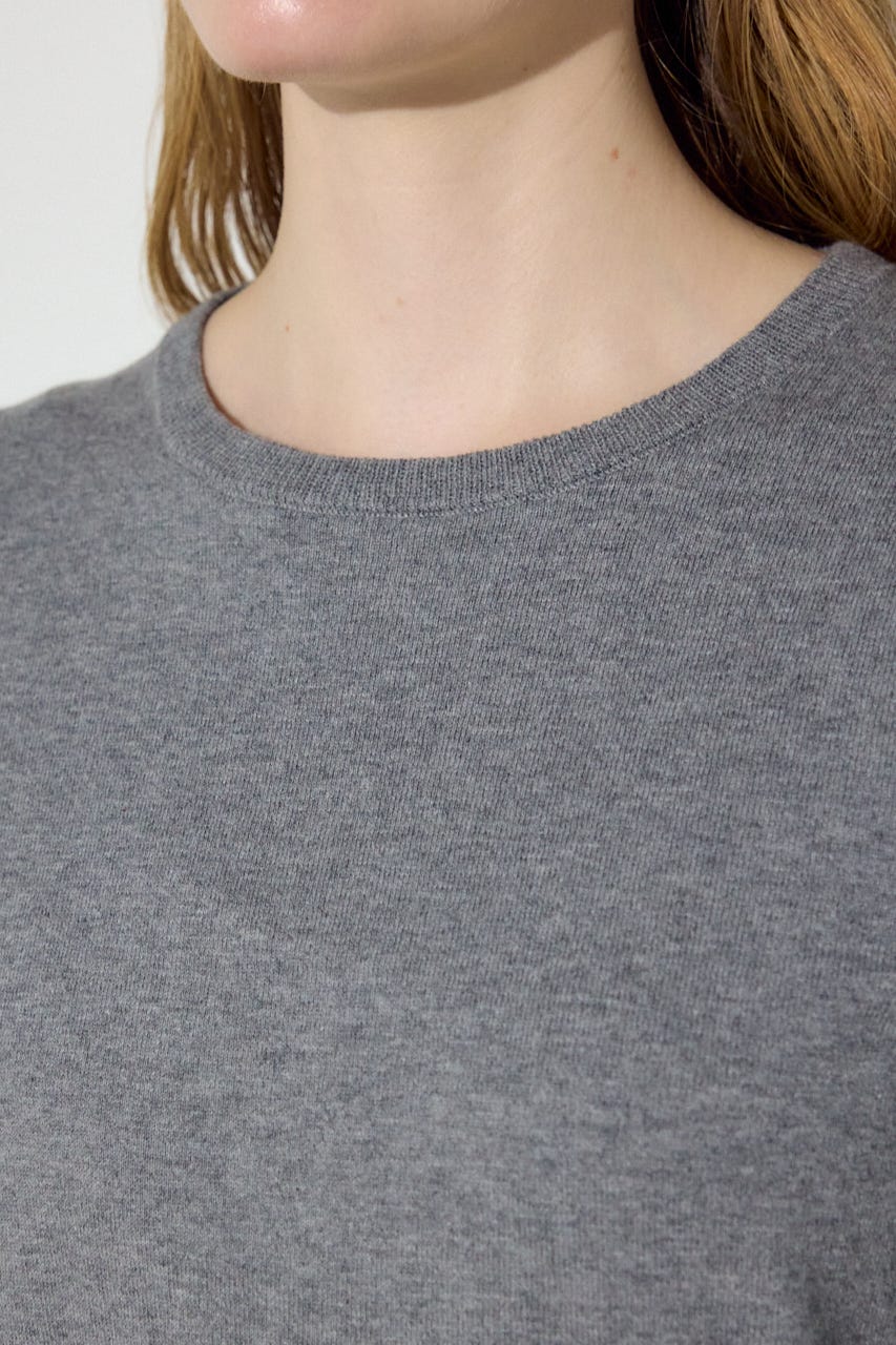 カシミヤミックスクルーネックニット T.GRY M
