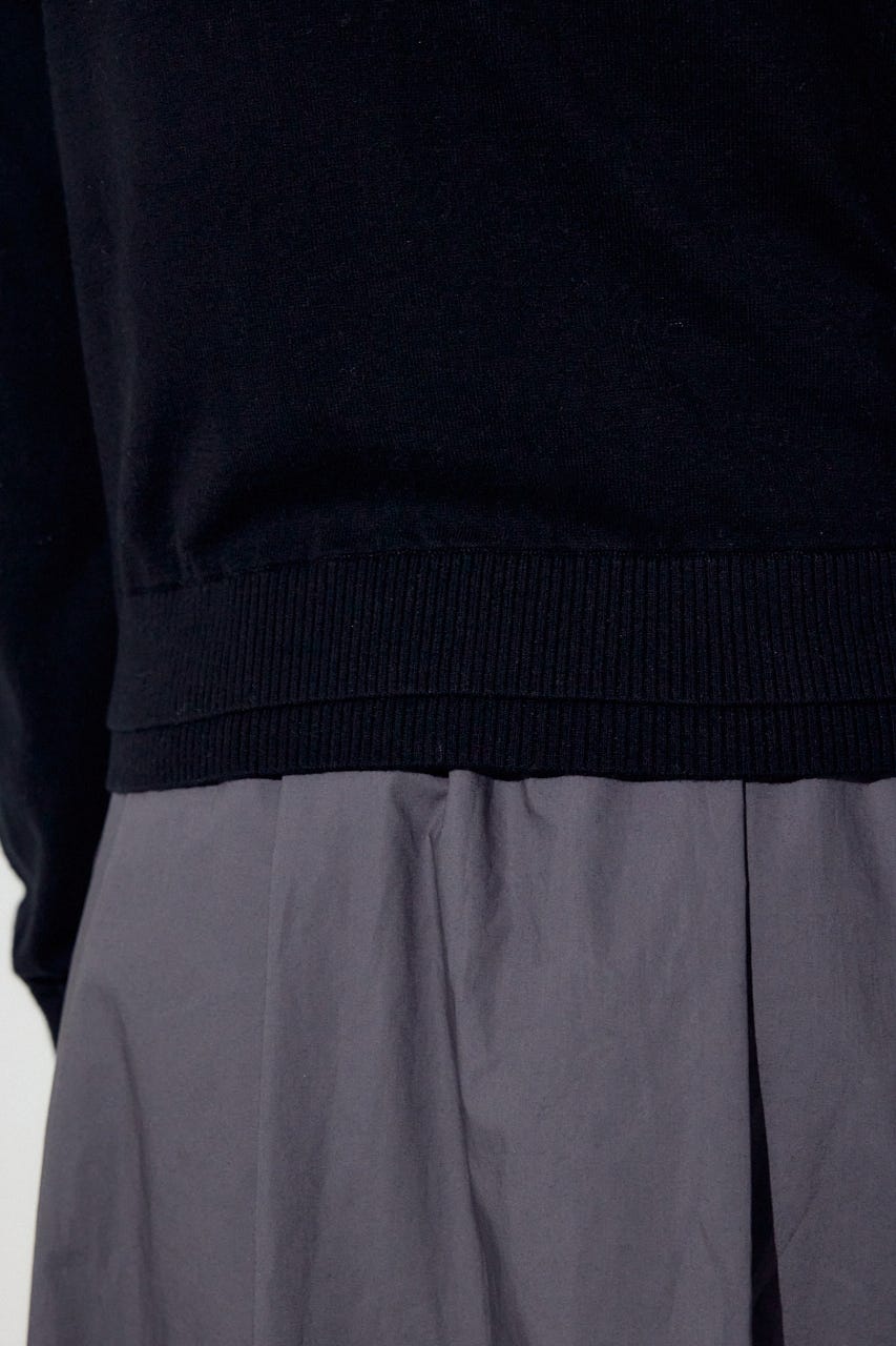 カシミヤミックスレイヤードニットカーディガン BLK S