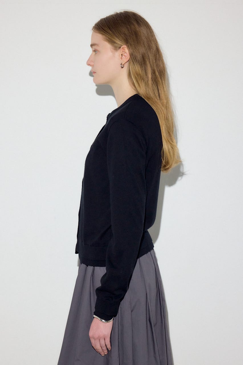 カシミヤミックスレイヤードニットカーディガン BLK S