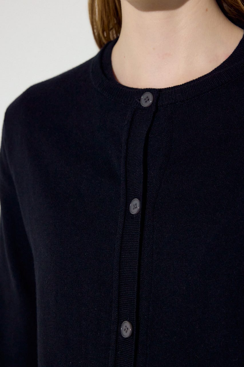 カシミヤミックスレイヤードニットカーディガン BLK S