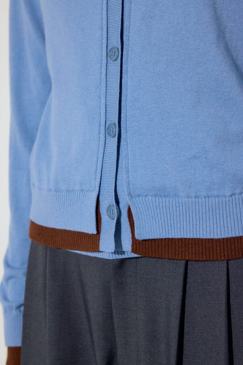 カシミヤミックスレイヤードニットカーディガン L/BLU M