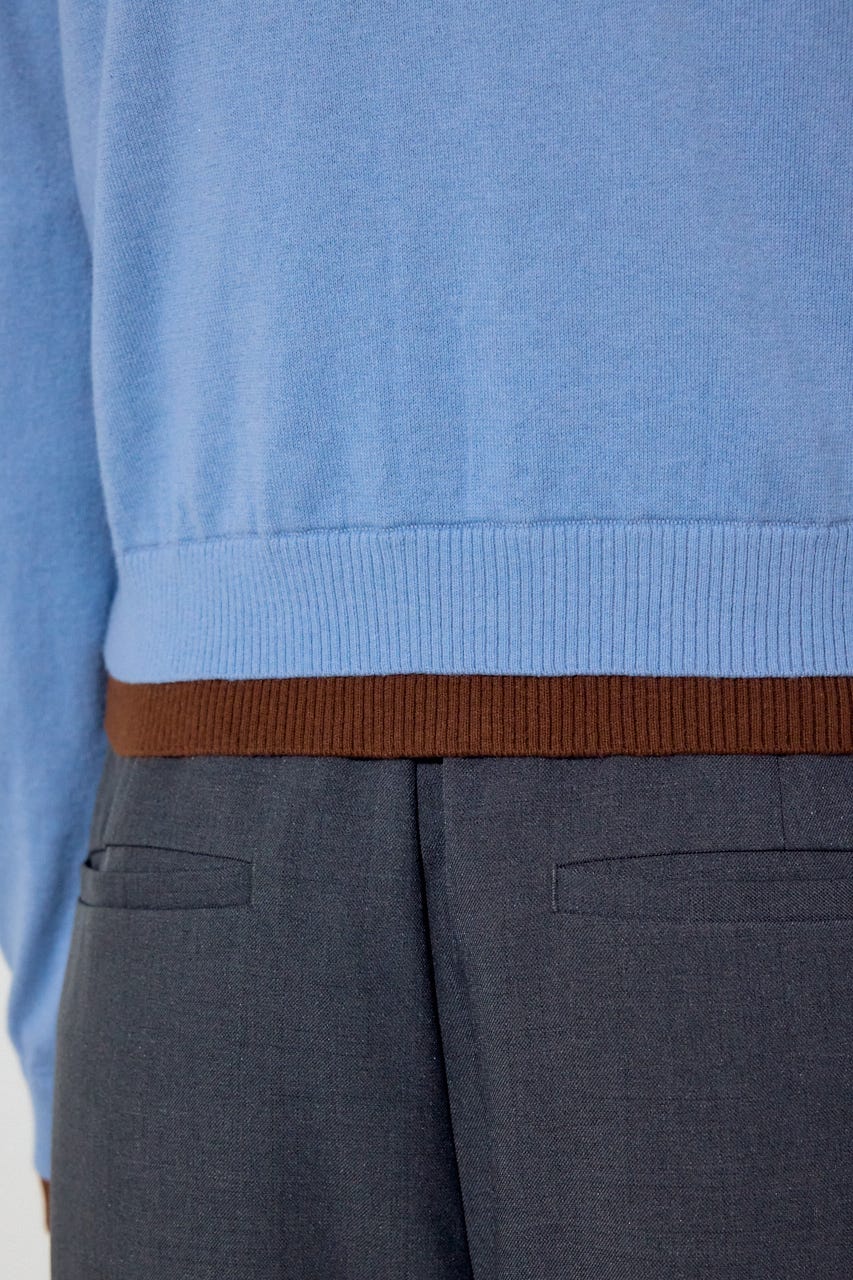 カシミヤミックスレイヤードニットカーディガン L/BLU M