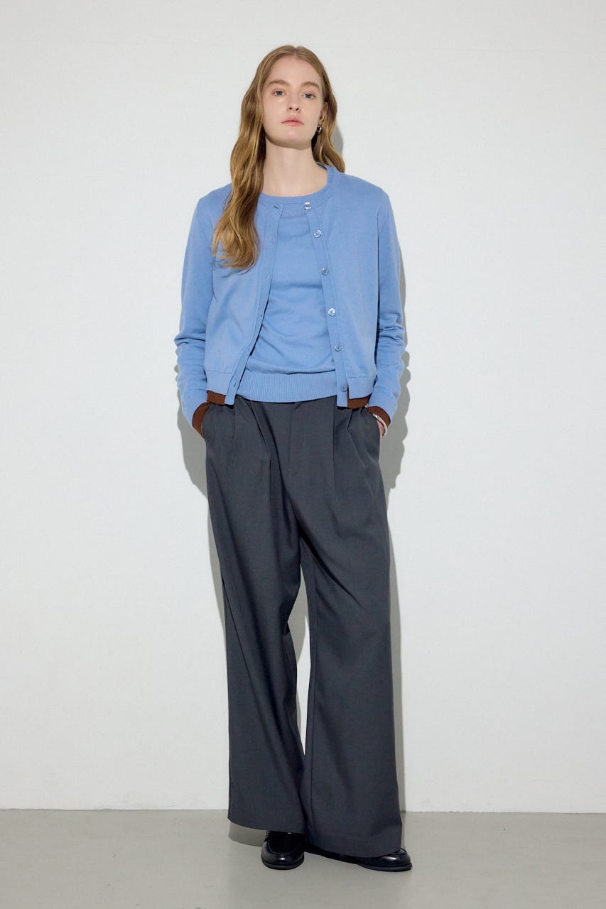 カシミヤミックスレイヤードニットカーディガン L/BLU M