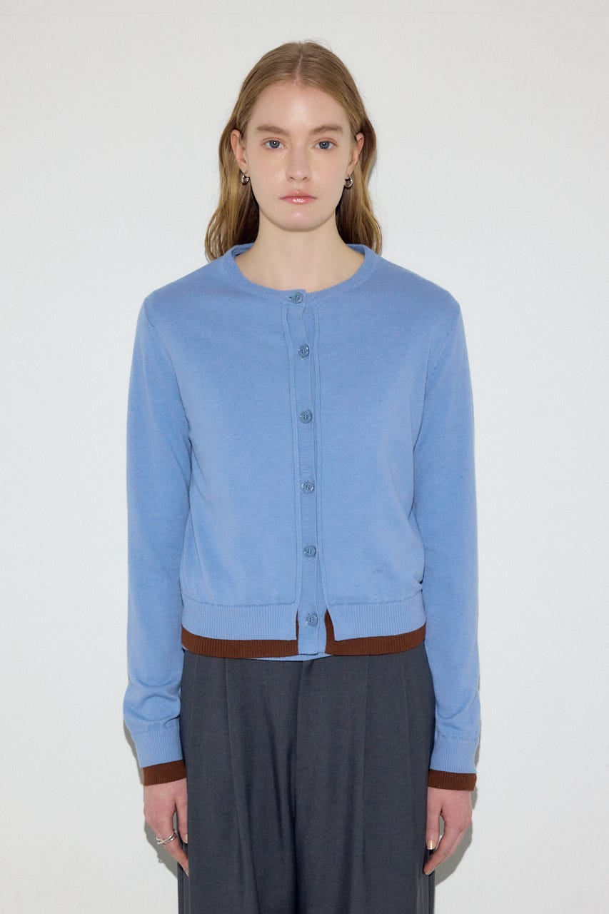 カシミヤミックスレイヤードニットカーディガン L/BLU M