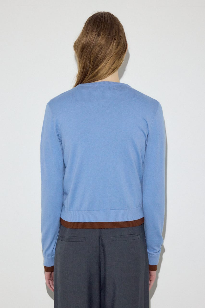 カシミヤミックスレイヤードニットカーディガン L/BLU M