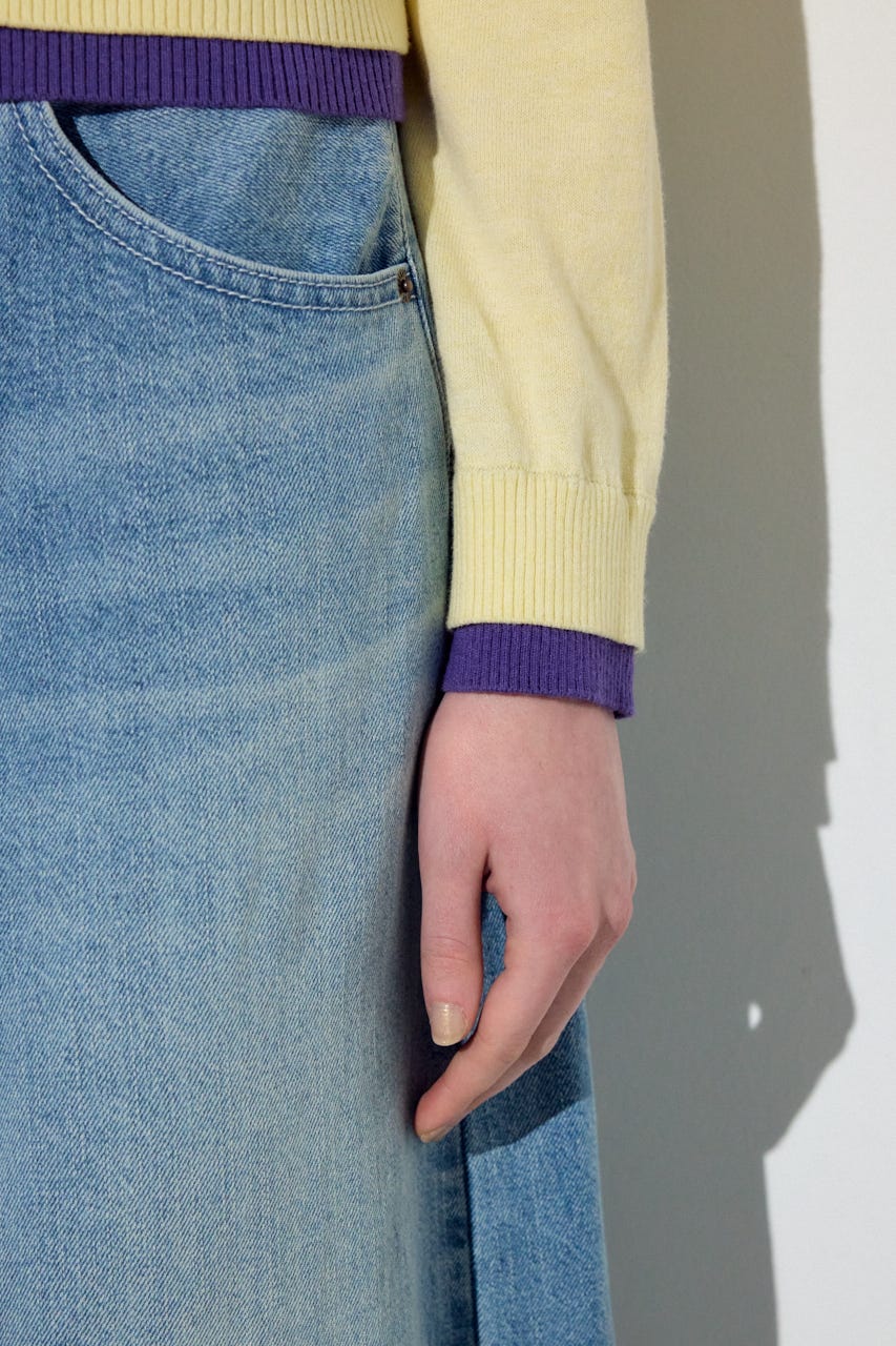 カシミヤミックスレイヤードニットカーディガン L/YEL S