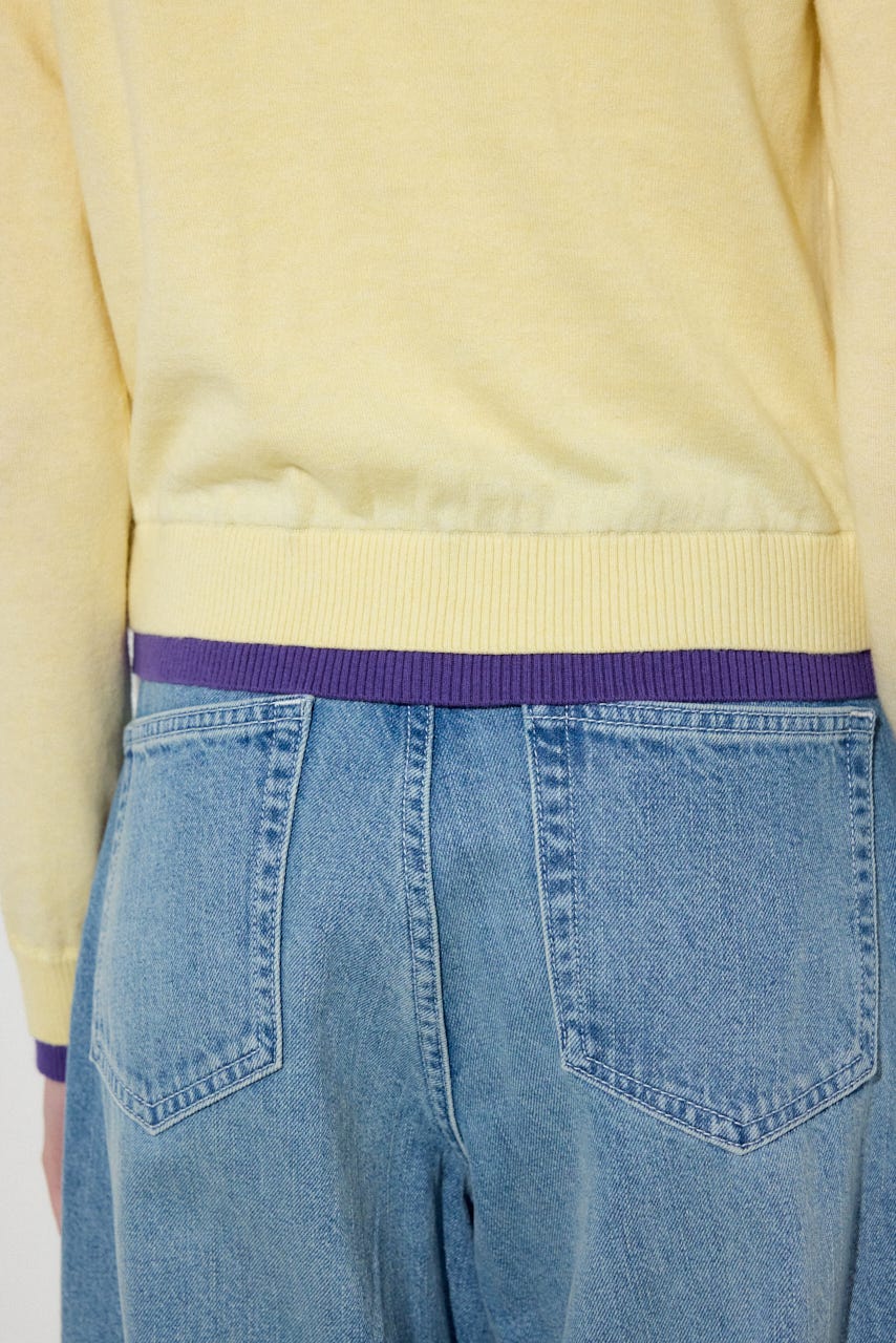 カシミヤミックスレイヤードニットカーディガン L/YEL S