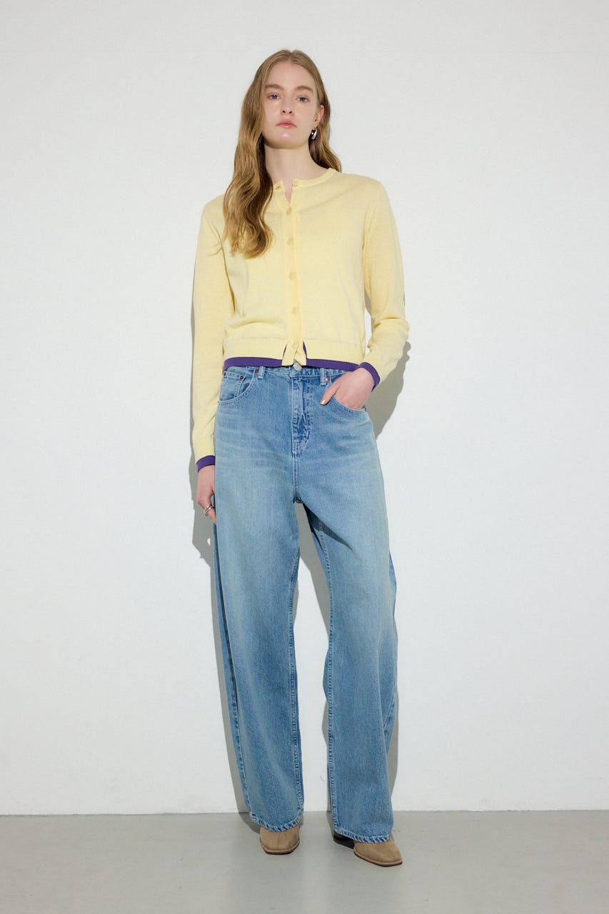 カシミヤミックスレイヤードニットカーディガン L/YEL S