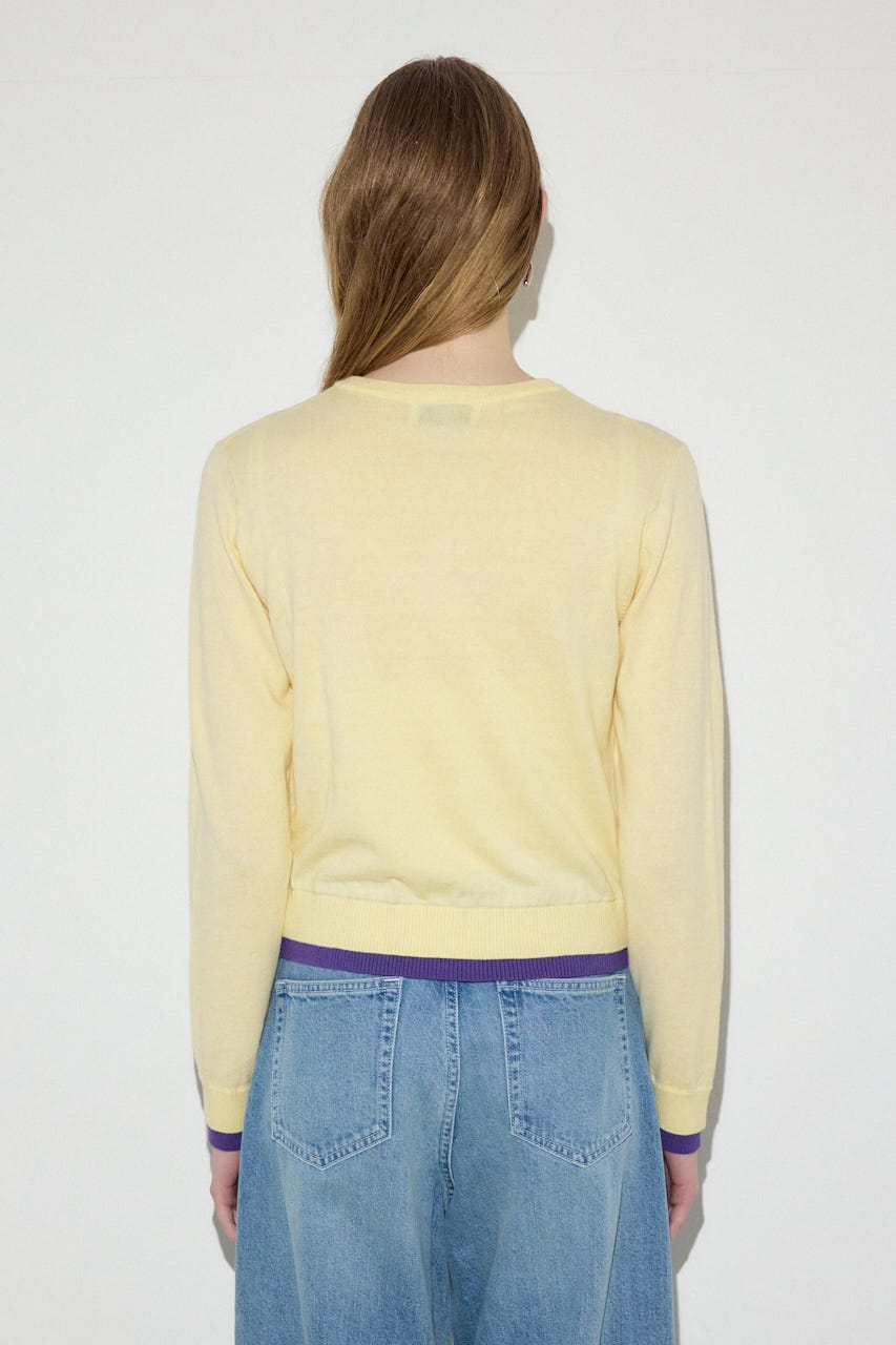 カシミヤミックスレイヤードニットカーディガン L/YEL S