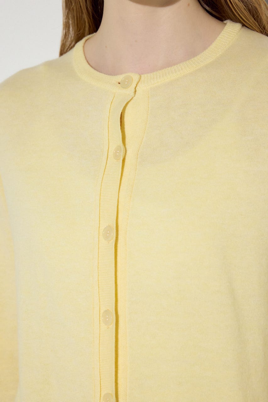 カシミヤミックスレイヤードニットカーディガン L/YEL S