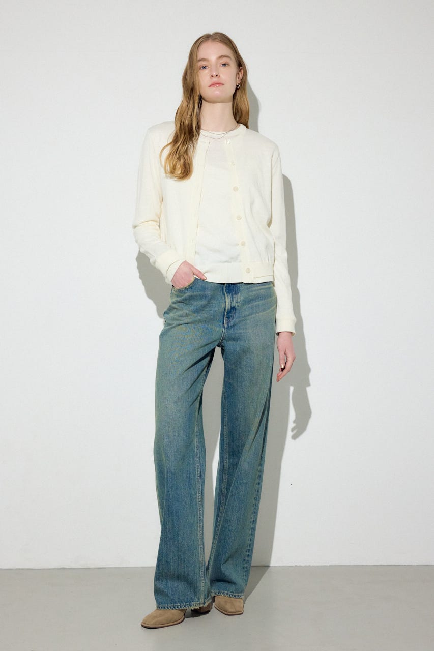 カシミヤミックスレイヤードニットカーディガン O/WHT S