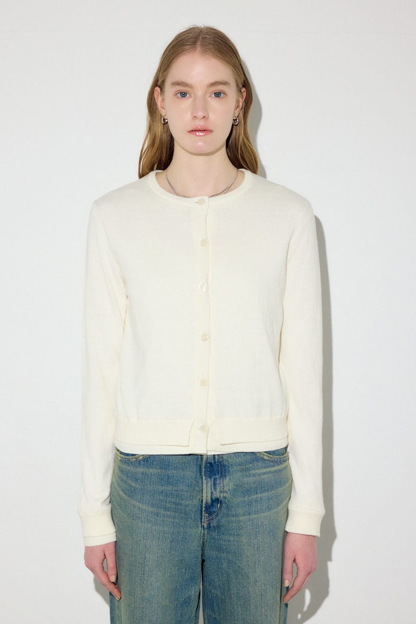 カシミヤミックスレイヤードニットカーディガン O/WHT S