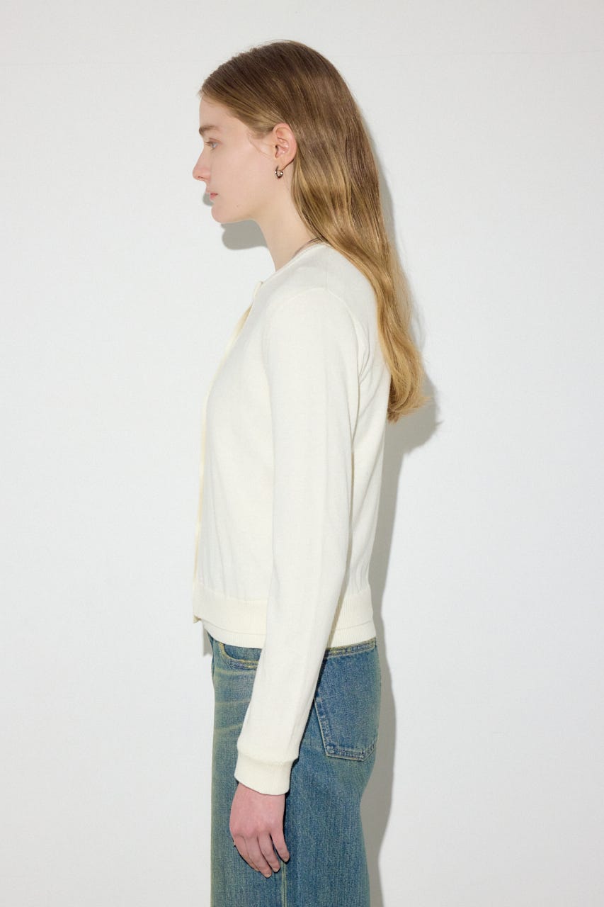 カシミヤミックスレイヤードニットカーディガン O/WHT S