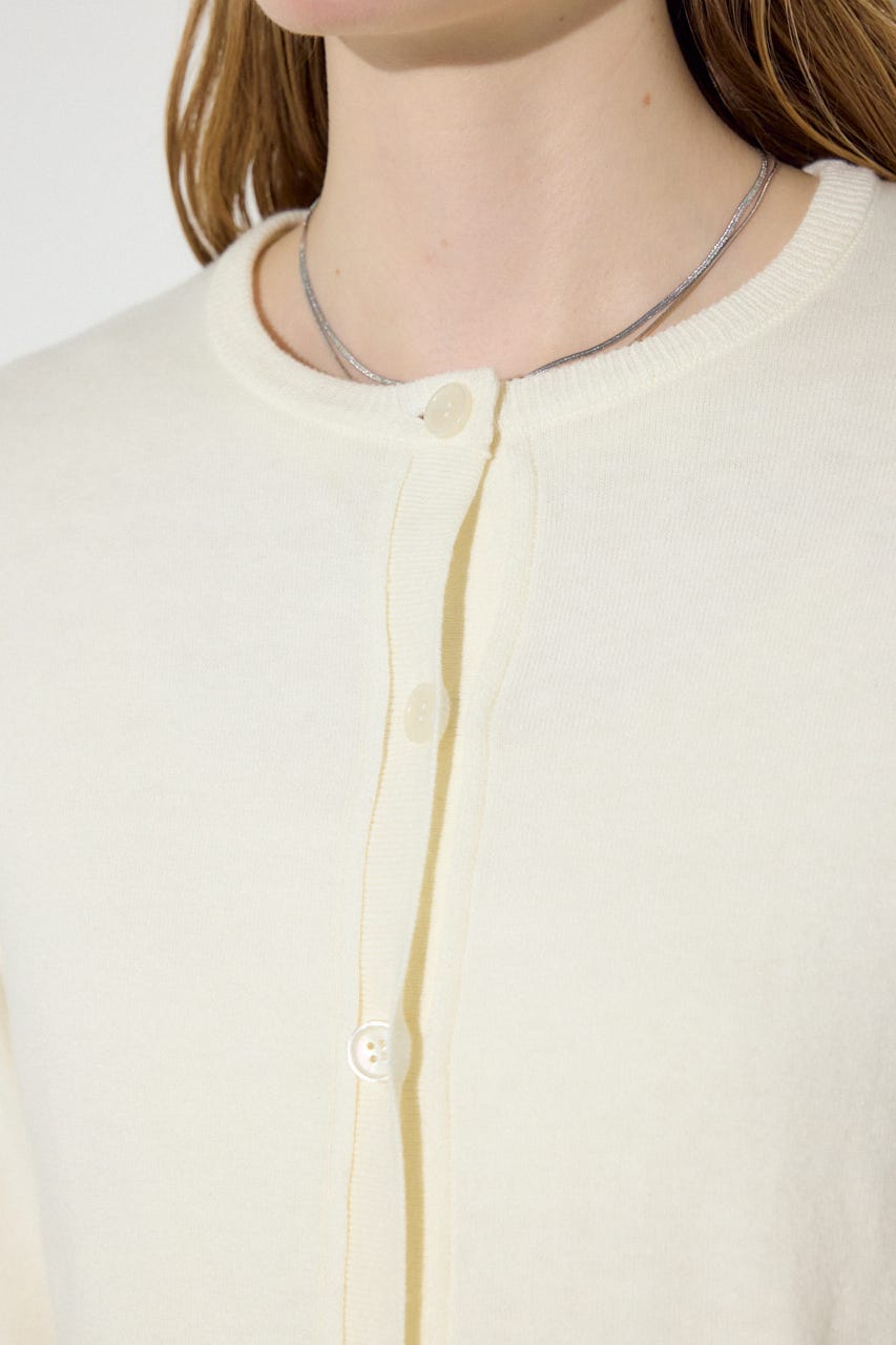 カシミヤミックスレイヤードニットカーディガン O/WHT S