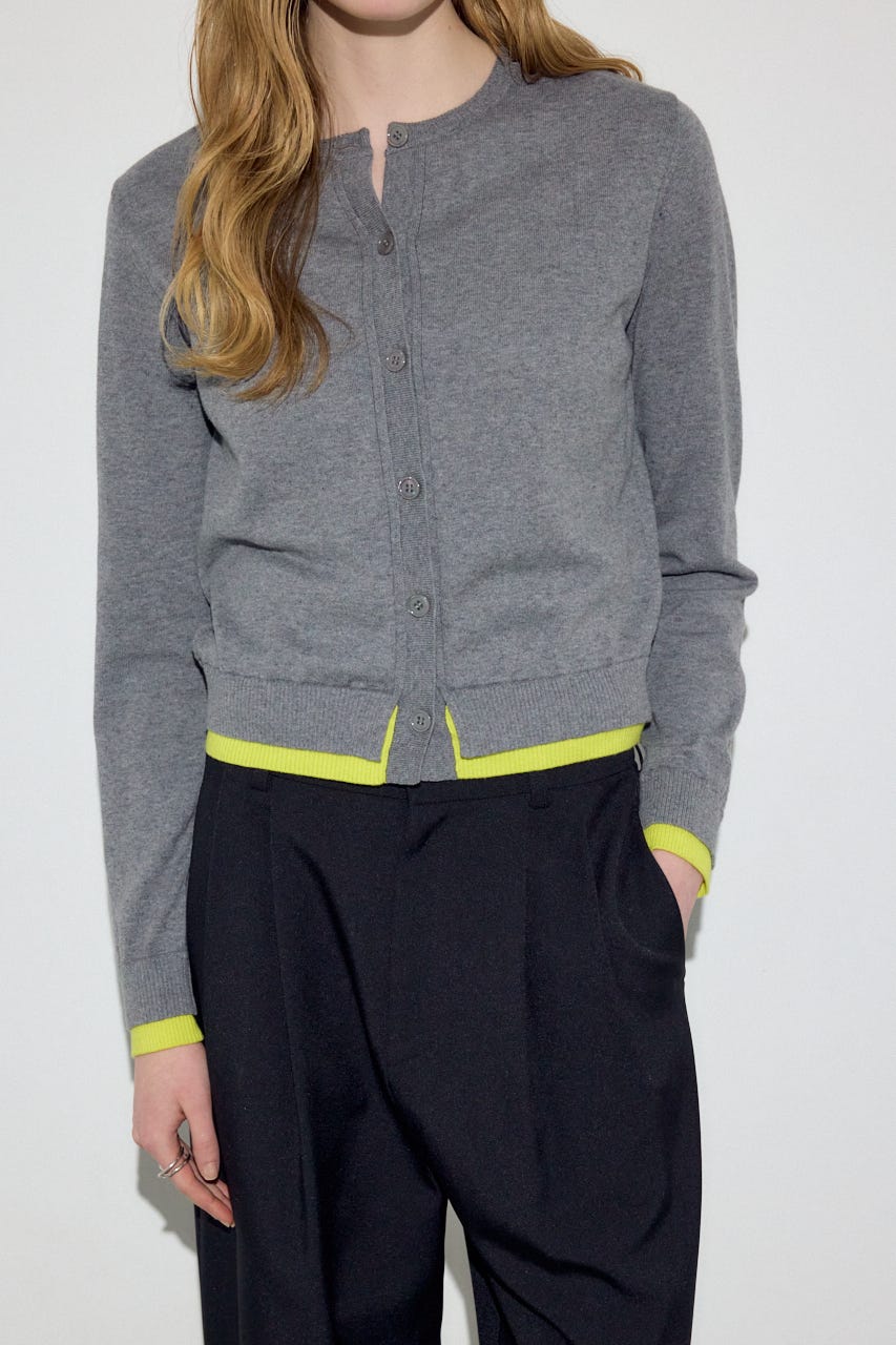 カシミヤミックスレイヤードニットカーディガン T.GRY M