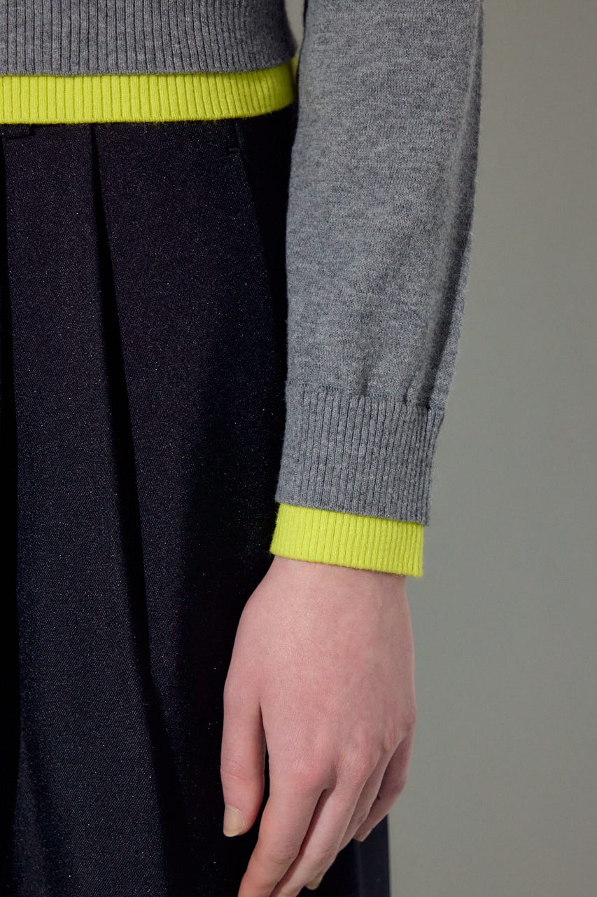 カシミヤミックスレイヤードニットカーディガン T.GRY M