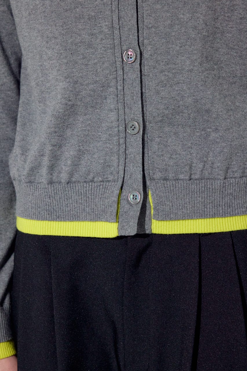 カシミヤミックスレイヤードニットカーディガン T.GRY M