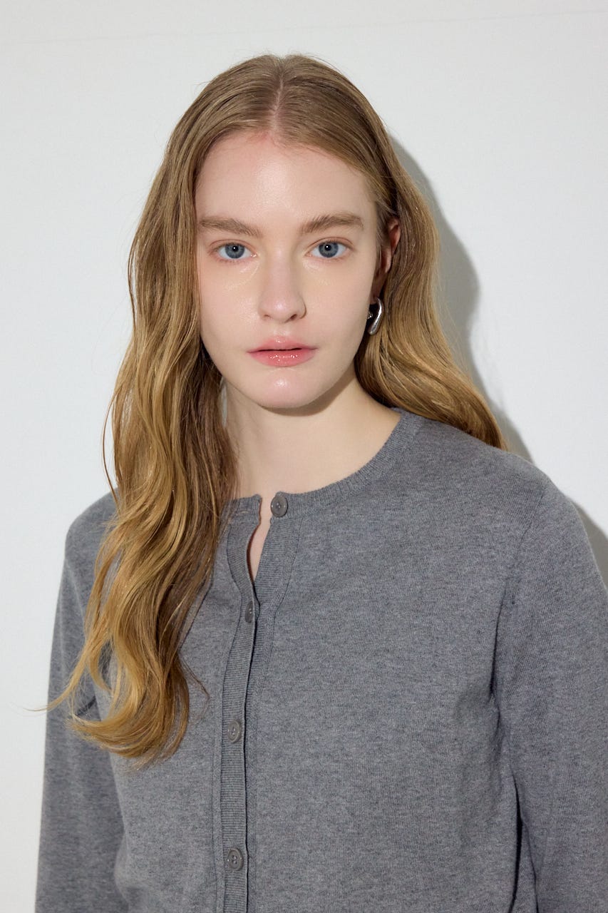 カシミヤミックスレイヤードニットカーディガン T.GRY M