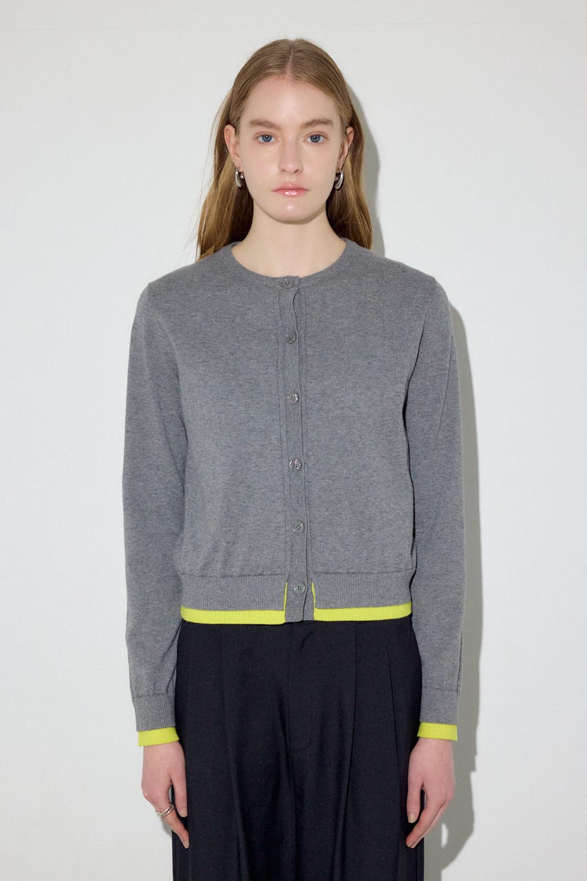 カシミヤミックスレイヤードニットカーディガン T.GRY M