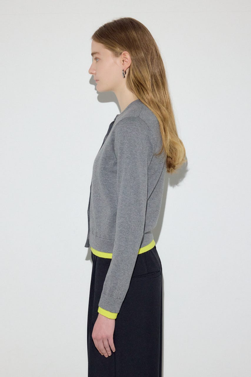 カシミヤミックスレイヤードニットカーディガン T.GRY M