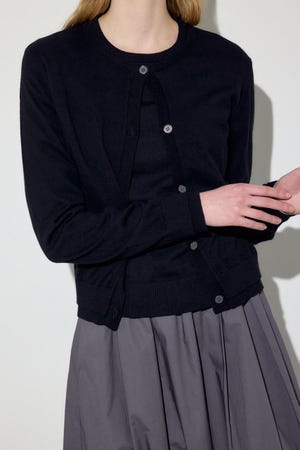 カシミヤミックスレイヤードニットカーディガン