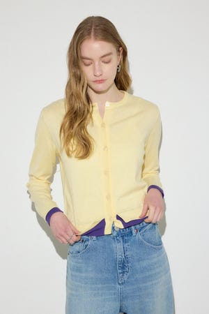 カシミヤミックスレイヤードニットカーディガン