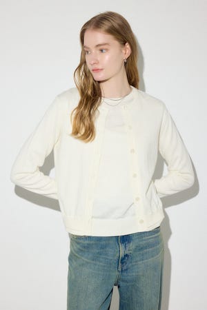 カシミヤミックスレイヤードニットカーディガン