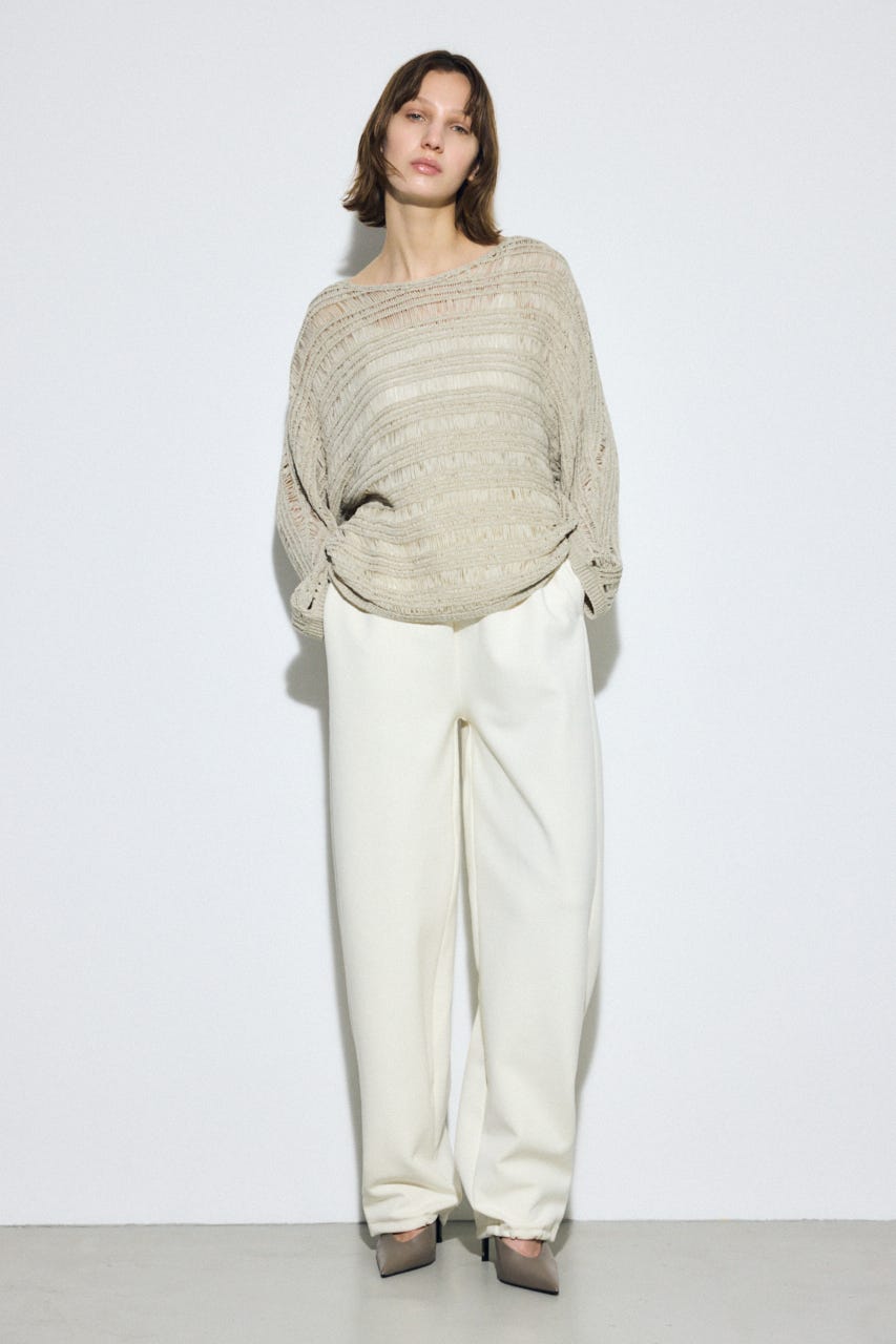 テープヤーンドルマンニットトップス GREIGE FREE