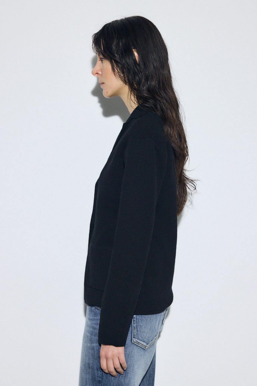 ニットテーラードジャケット BLK M