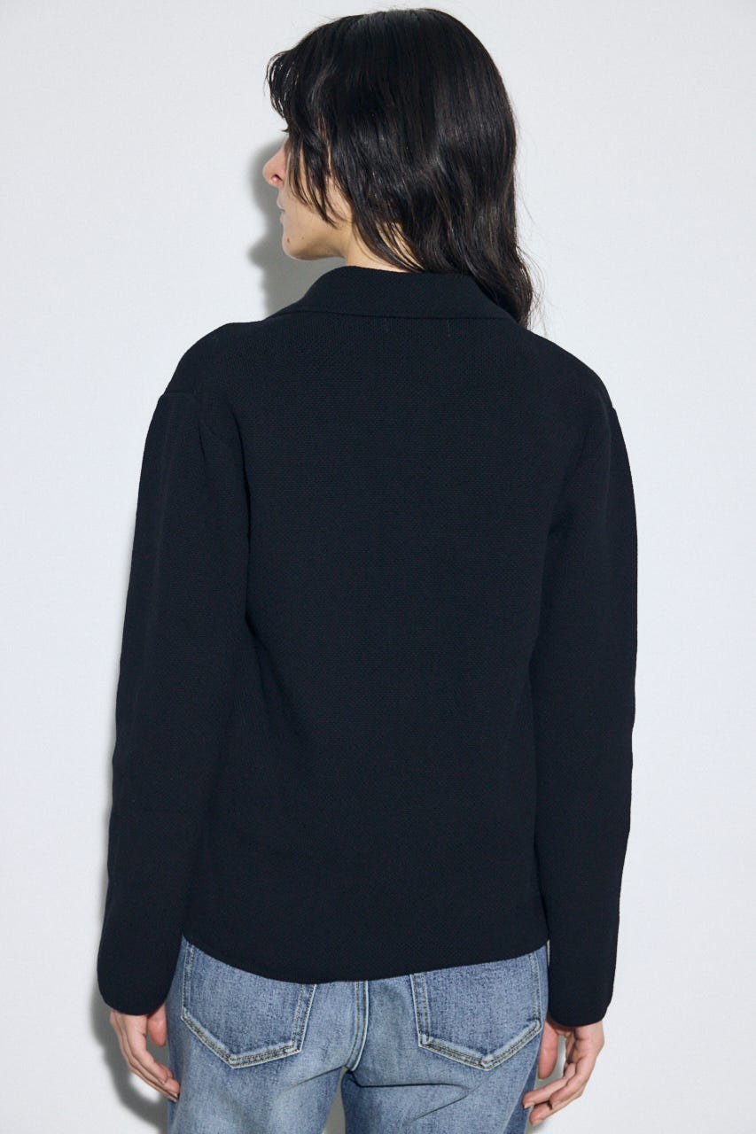 ニットテーラードジャケット BLK M