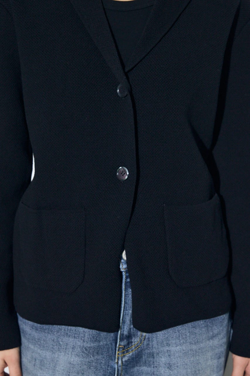 ニットテーラードジャケット BLK M