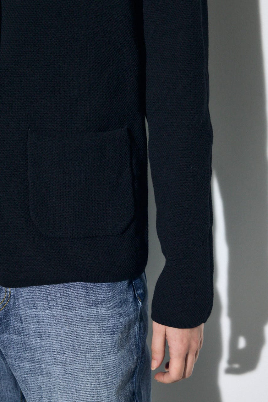 ニットテーラードジャケット BLK M