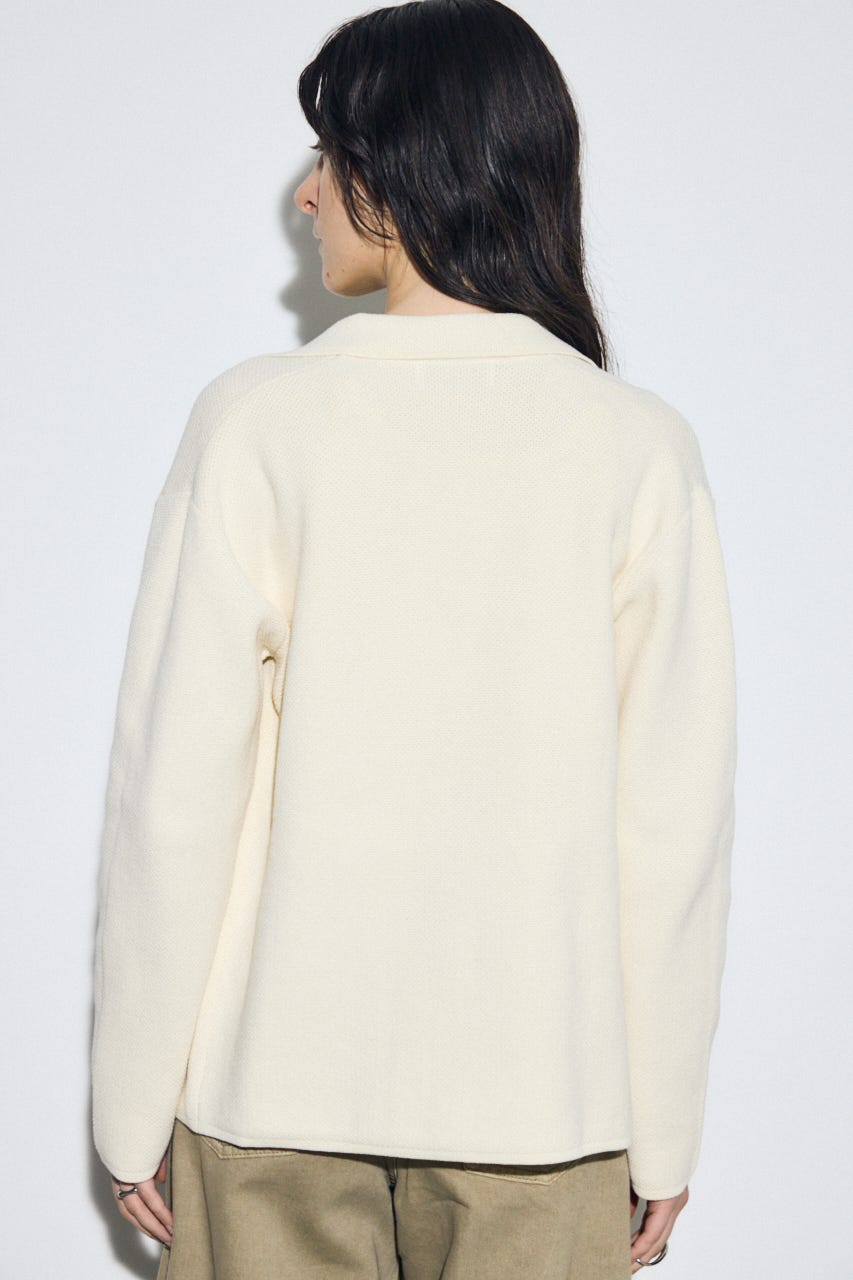 ニットテーラードジャケット O/WHT M