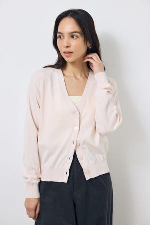 Vネックベーシックニットカーディガン