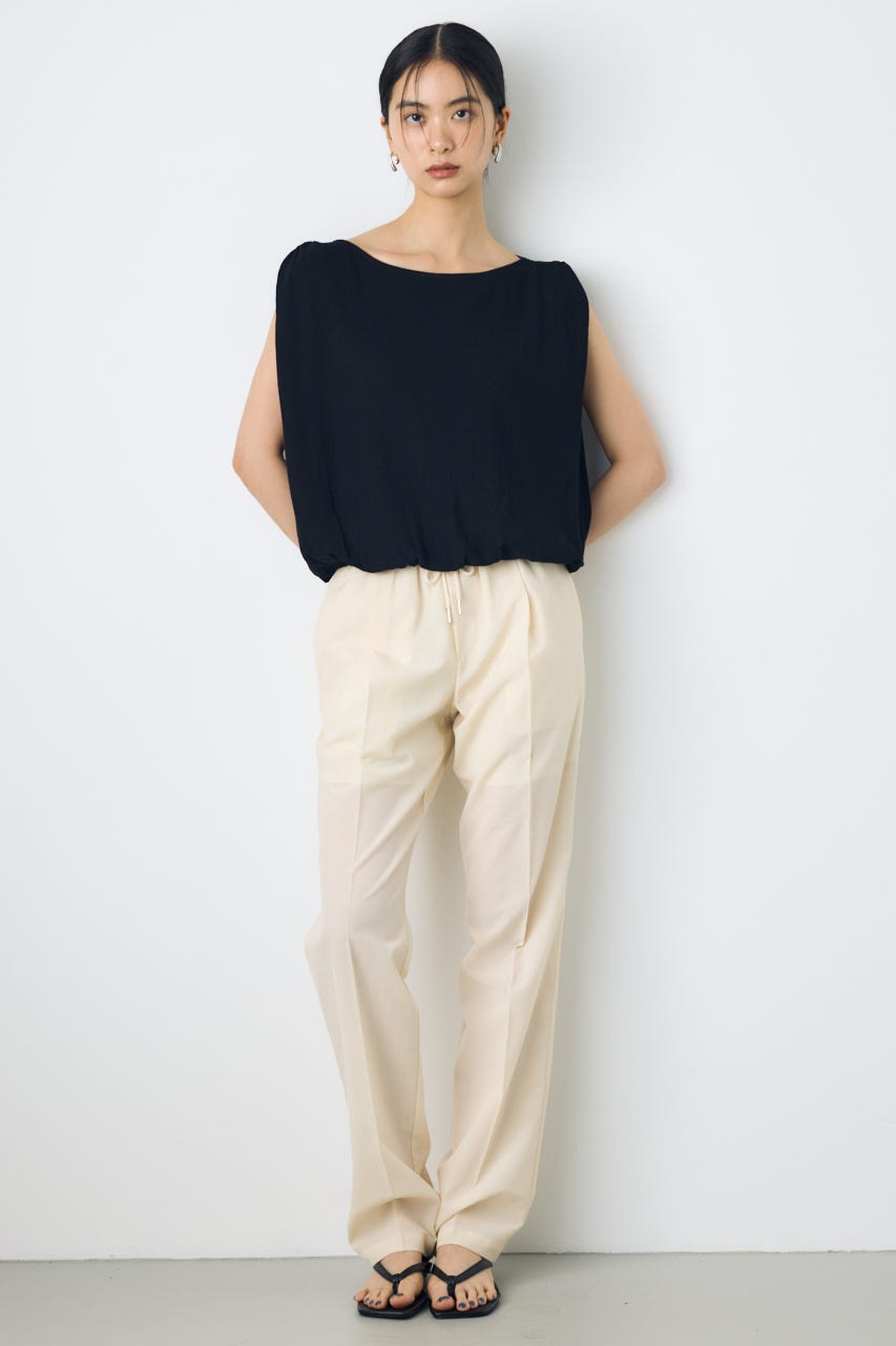 ノースリーブバルーンニットトップス BLK M