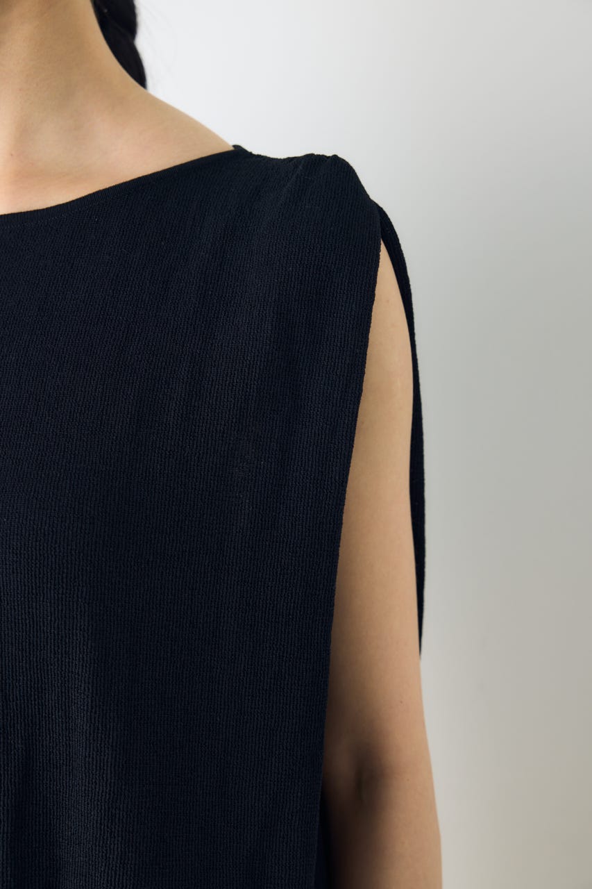 ノースリーブバルーンニットトップス BLK M