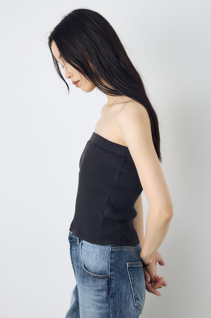 2点セットノースリーブニット(パット付き) L/BLK FREE