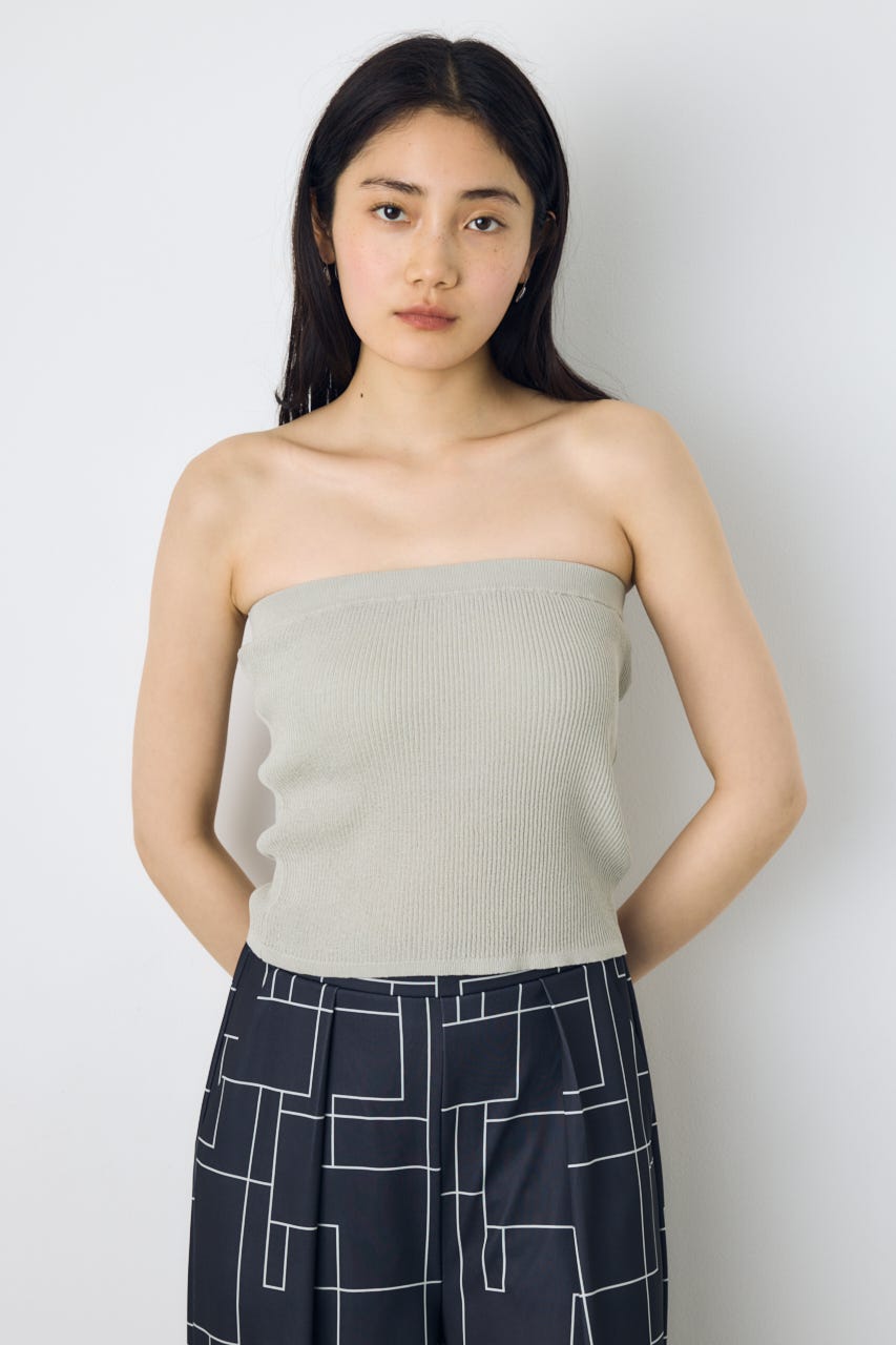 2点セットノースリーブニット(パット付き) L/GRY FREE