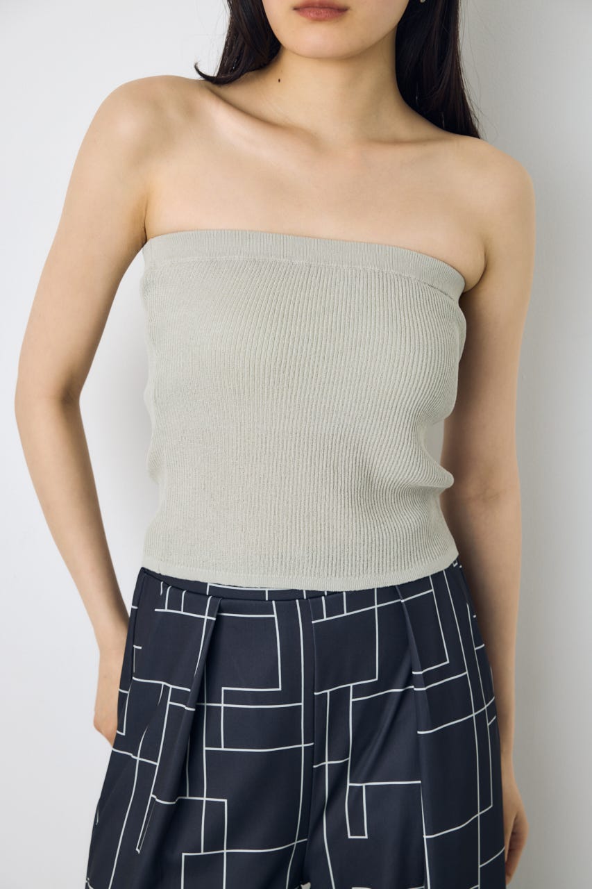 2点セットノースリーブニット(パット付き) L/GRY FREE
