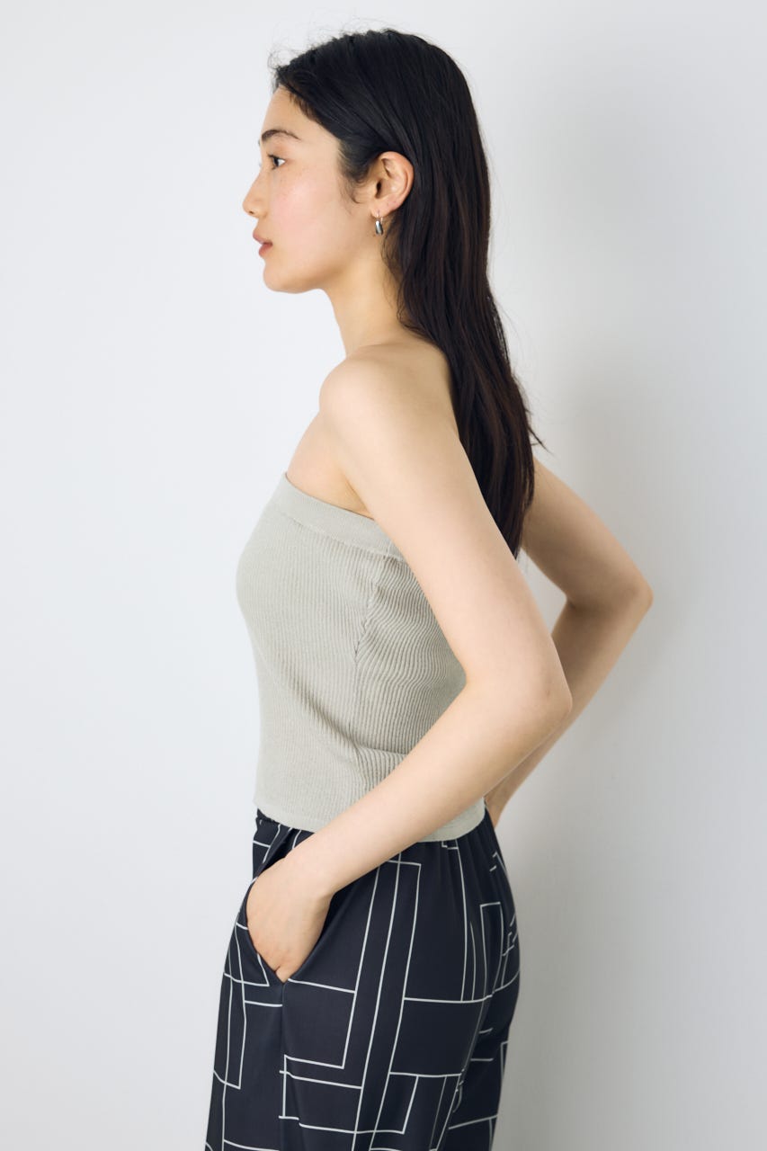 2点セットノースリーブニット(パット付き) L/GRY FREE