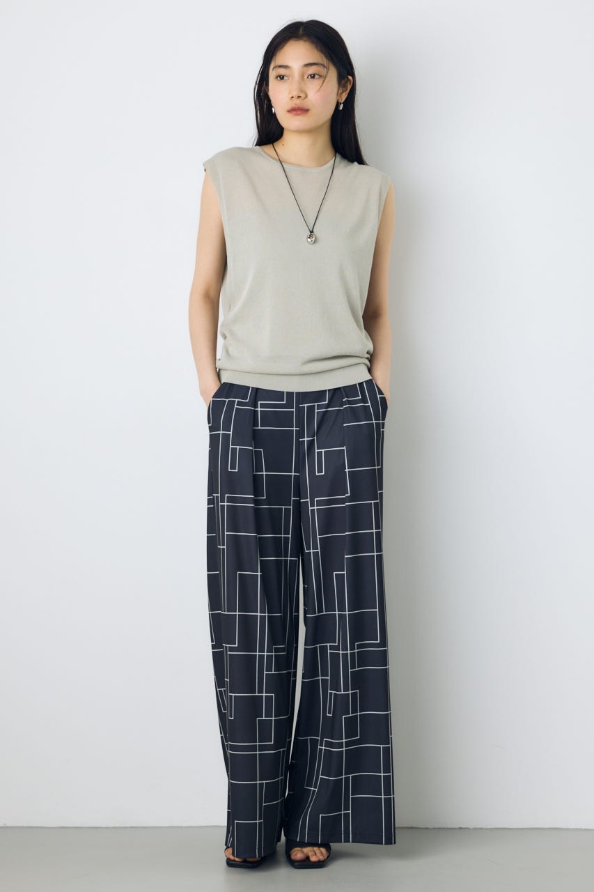 2点セットノースリーブニット(パット付き) L/GRY FREE