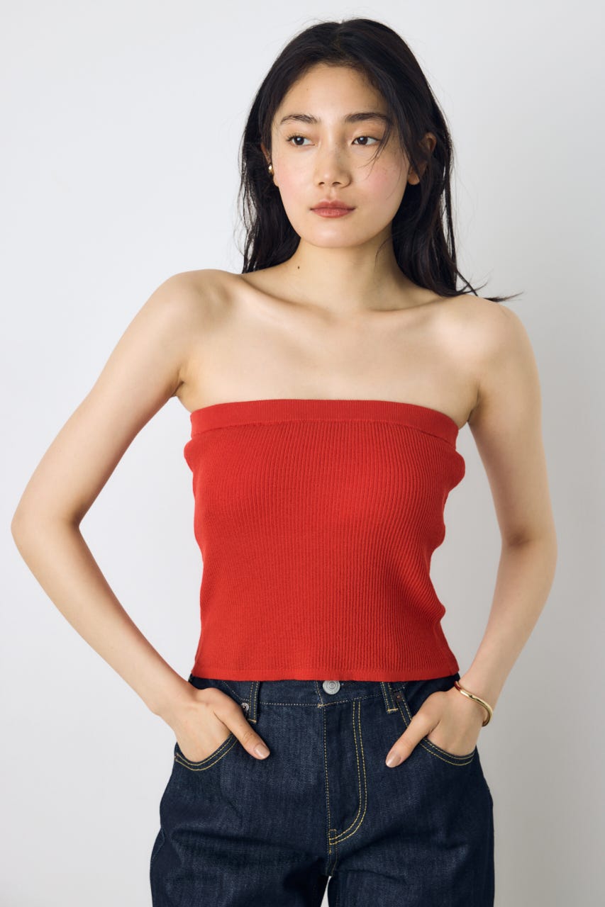 2点セットノースリーブニット(パット付き) RED FREE