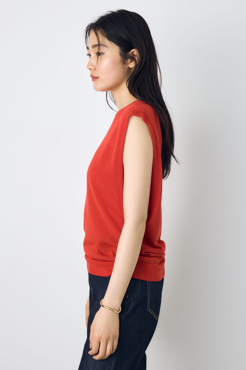 2点セットノースリーブニット(パット付き) RED FREE