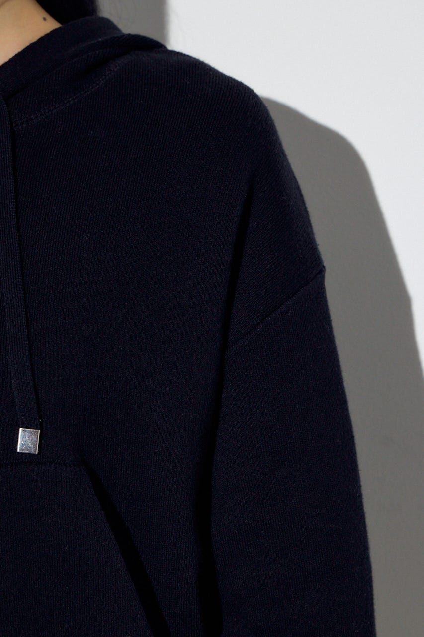 Wジップニットフーディー BLK S